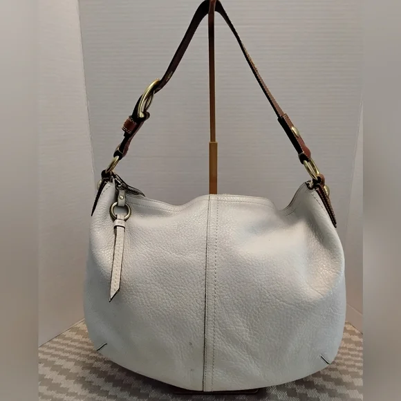 Coach Hobo Cream Pebbled Milled Cowhide Leather Satchel. - Picture 2 of 6